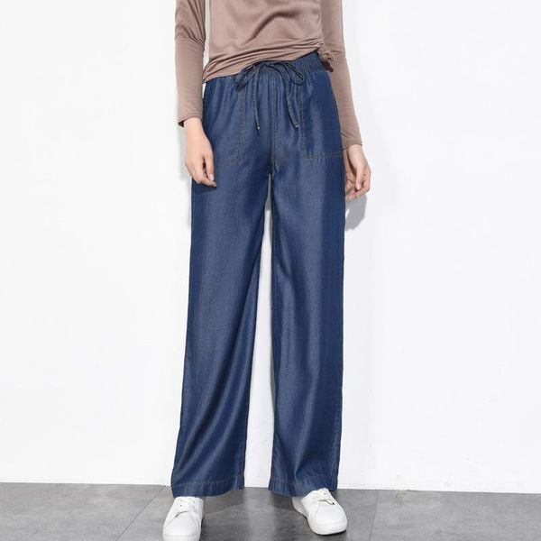 spring women tencel jeans high waist large size casual trousers wide leg pants loose straight pants elastic waist wide leg, Blue
spring women tencel jeans high waist large size casual trousers wide leg pants loose straight pants elastic waist wide leg, Blue