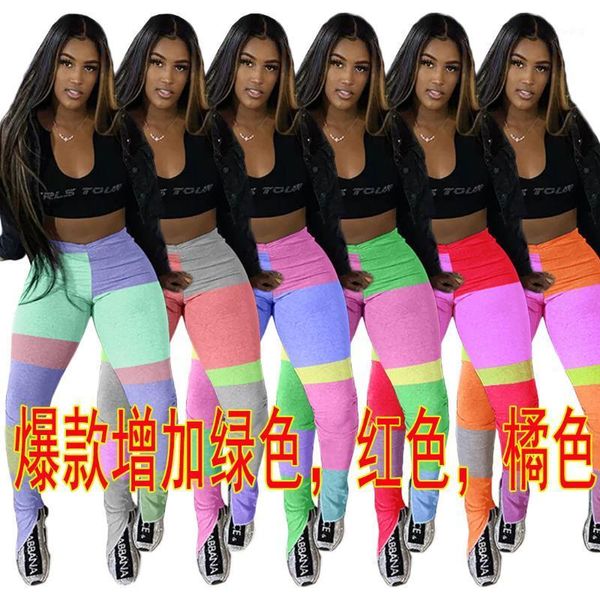 european and american fashion women's all-match casual sweater fabric color matching high waist split sports pants1, Black;white
european and american fashion women's all-match casual sweater fabric color matching high waist split sports pants1, Black;white