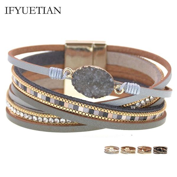 ifyuetian black white leather bracelets for women bohemia multilayer wide wrap magnet bracelet female fashion jewelry wholesale, Golden;silver
ifyuetian black white leather bracelets for women bohemia multilayer wide wrap magnet bracelet female fashion jewelry wholesale, Golden;silver