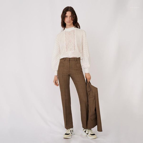 patads france family 20 autumn winter new women's retro plaid straight tube suit pants mfppa002451, Black;white
patads france family 20 autumn winter new women's retro plaid straight tube suit pants mfppa002451, Black;white