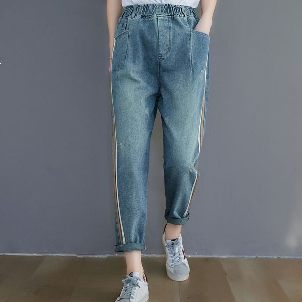 2021 new women's brim literary spring stripes retro-size double-wide fine waistline harem new 4k pants 6dro, Blue
2021 new women's brim literary spring stripes retro-size double-wide fine waistline harem new 4k pants 6dro, Blue