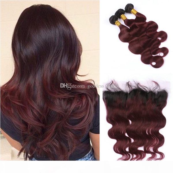 dark root wine red human hair bundles with lace frontal 1b 99j body wave hair weaves with ear to ear frontal, Black
dark root wine red human hair bundles with lace frontal 1b 99j body wave hair weaves with ear to ear frontal, Black
