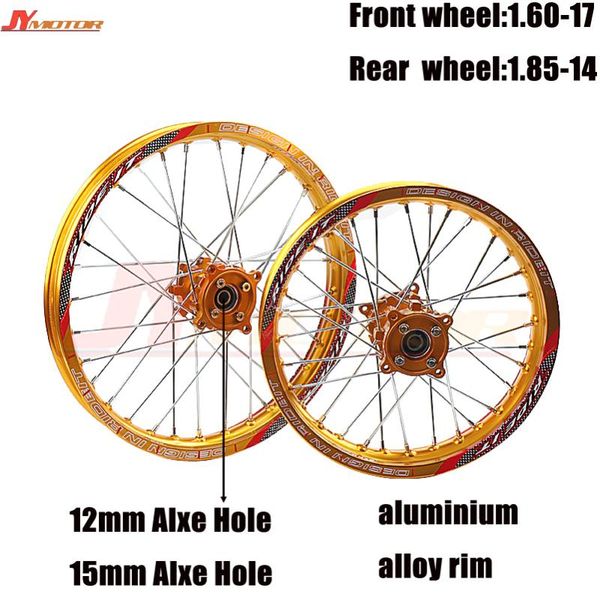 front 1.60-17 and rear 1.85-14 inch set alloy wheel rim with cnc hub fit for kayo hr-160cc ty150cc dirt pit bike
front 1.60-17 and rear 1.85-14 inch set alloy wheel rim with cnc hub fit for kayo hr-160cc ty150cc dirt pit bike