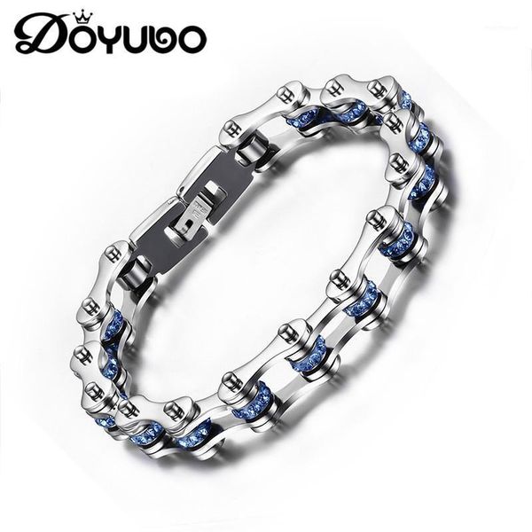 link, chain doyubo classical men's 316l stainless steel bicycle chains bracelets with blue rhinestone punk style male bangles jewelry d, Black
link, chain doyubo classical men's 316l stainless steel bicycle chains bracelets with blue rhinestone punk style male bangles jewelry d, Black