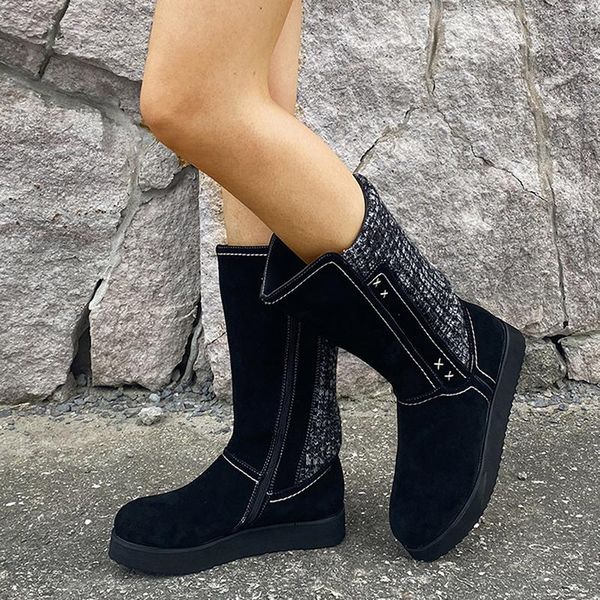 2020 new winter women's boots warm snow boots zipper flat bottom large size patchwork round toe casual, Black
2020 new winter women's boots warm snow boots zipper flat bottom large size patchwork round toe casual, Black