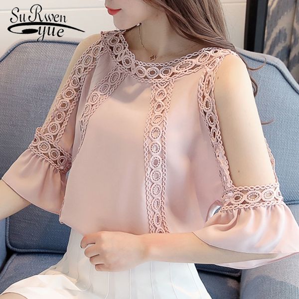 women blouses and summer fashion new shoulder chiffon lady shirt trumpet flower openwork lace woman 3470 50 y200828, White
women blouses and summer fashion new shoulder chiffon lady shirt trumpet flower openwork lace woman 3470 50 y200828, White