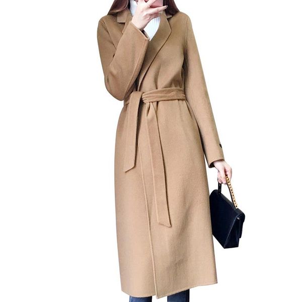 2020 new women autumn wool blend jacket female warm winter long sleeve jacket with belt black khaki slim cardigan long coat h42
2020 new women autumn wool blend jacket female warm winter long sleeve jacket with belt black khaki slim cardigan long coat h42