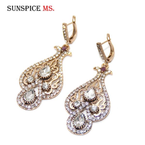 dangle & chandelier sunspice ms retro gold color turkish drop earring with white crystal women ethnic banquet wedding jewelry bridal gift, Silver
dangle & chandelier sunspice ms retro gold color turkish drop earring with white crystal women ethnic banquet wedding jewelry bridal gift, Silver