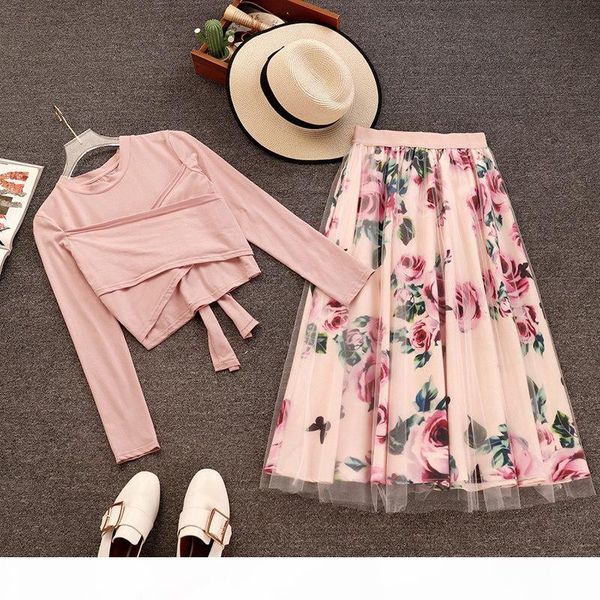 new 2019 elegant pink 2 piece set women sweet cross bowknot irregular crop t shirt + mesh floral tulle long skirts suits, White
new 2019 elegant pink 2 piece set women sweet cross bowknot irregular crop t shirt + mesh floral tulle long skirts suits, White