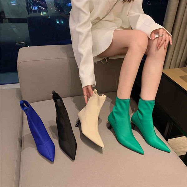 women winter fashion boots ladies thin high heel pointed toe elastic ankle slip on female socks, Black
women winter fashion boots ladies thin high heel pointed toe elastic ankle slip on female socks, Black