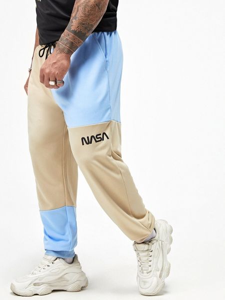 extended sizes men letter graphic colorblock drawstring waist sweatpants b0lv#, Black
extended sizes men letter graphic colorblock drawstring waist sweatpants b0lv#, Black
