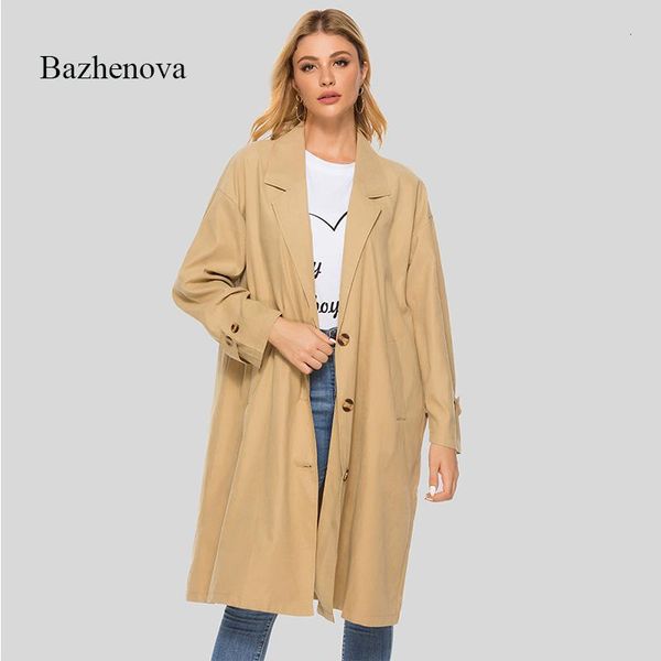 bazhenova women streetwear windbreaker woman solid color suit collar loose elegant coats ladies all-match coat girls r240, Tan;black
bazhenova women streetwear windbreaker woman solid color suit collar loose elegant coats ladies all-match coat girls r240, Tan;black