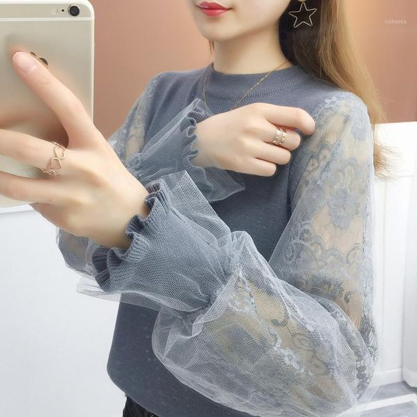 arrival new 2020 women's round neck sweater tulle fashion long lace sleeves solid lady sweater all-matching autumn women 1, White;black
arrival new 2020 women's round neck sweater tulle fashion long lace sleeves solid lady sweater all-matching autumn women 1, White;black