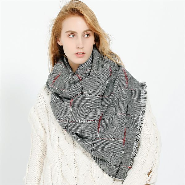 women's thousand bird scarf fashion autumn winter monsoon small lattice tassel imitation cashmere scarf, Blue;gray
women's thousand bird scarf fashion autumn winter monsoon small lattice tassel imitation cashmere scarf, Blue;gray