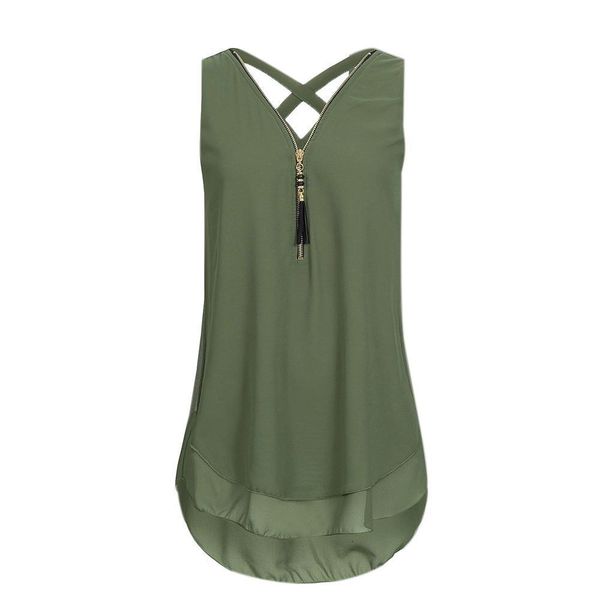 women's loose sleeveless cross shirt back hem zip v-neck fashion solid color womens and blouses blusas #jy, White
women's loose sleeveless cross shirt back hem zip v-neck fashion solid color womens and blouses blusas #jy, White