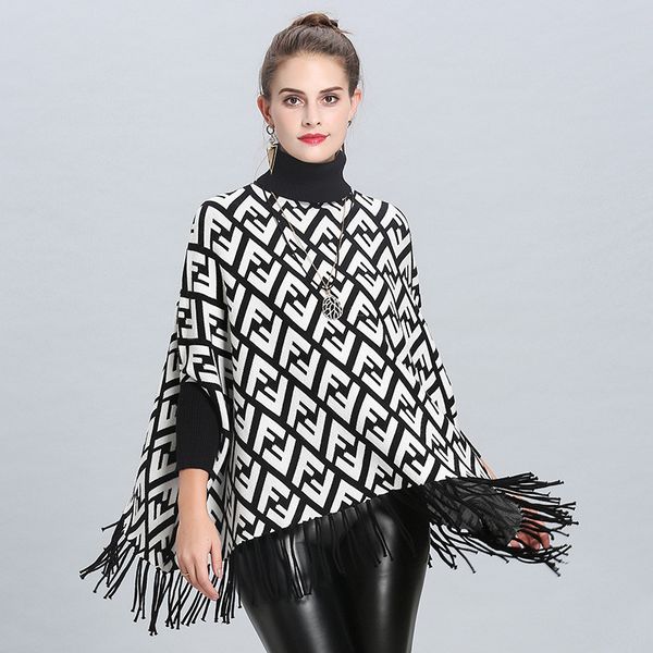 new women plaid cloak autumn winter shawl high collar sweater scarf batwing tassels poncho for girl knitted cape outwear, Black
new women plaid cloak autumn winter shawl high collar sweater scarf batwing tassels poncho for girl knitted cape outwear, Black
