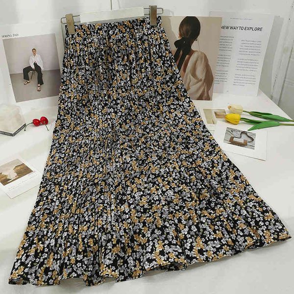 Vintage Floral Skirts Woman Spring Summer High Elastic Waist Printed Casual Versatile Mid-length Pleated Skirt, Black
Vintage Floral Skirts Woman Spring Summer High Elastic Waist Printed Casual Versatile Mid-length Pleated Skirt, Black