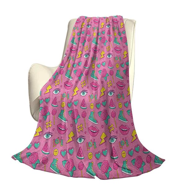retro style comic book icons collection on pink backdrop girlish pop artoffice leisure blankets
retro style comic book icons collection on pink backdrop girlish pop artoffice leisure blankets