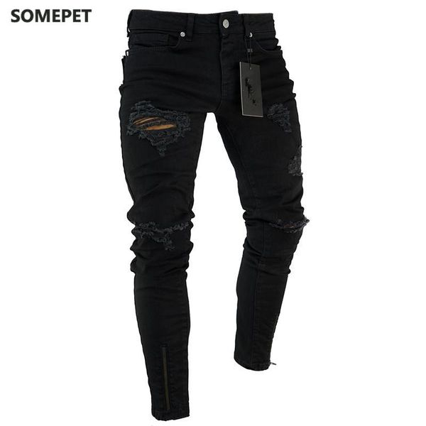 men's jeans black stretch skinny fit bottom zipper men knee ripped distressed hole biker pants hip hop street big size xxxl, Blue
men's jeans black stretch skinny fit bottom zipper men knee ripped distressed hole biker pants hip hop street big size xxxl, Blue