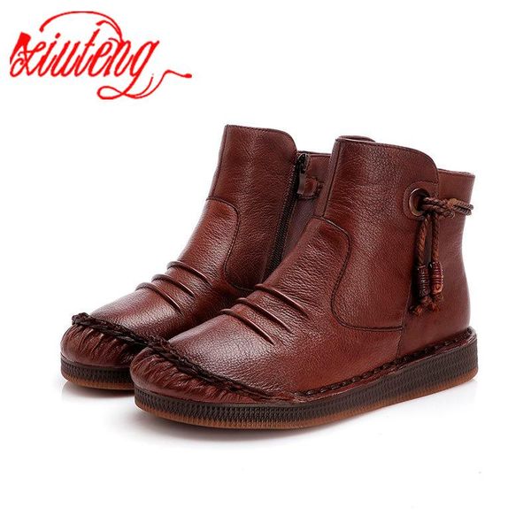 boots xiuteng women leather black and brown ankle booties non-slip winter short with side zipper
boots xiuteng women leather black and brown ankle booties non-slip winter short with side zipper