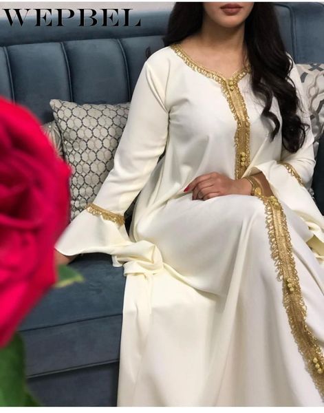 wepbel women's casual long sleeve o-neck stitching loose dress muslim fashion ruffle sleeve embroidered robe, Red 
wepbel women's casual long sleeve o-neck stitching loose dress muslim fashion ruffle sleeve embroidered robe, Red