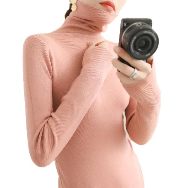 women's sweaters autumn and winter cashmere piled high-necked long-sleeved slim knitted bottoms, White;black
women's sweaters autumn and winter cashmere piled high-necked long-sleeved slim knitted bottoms, White;black