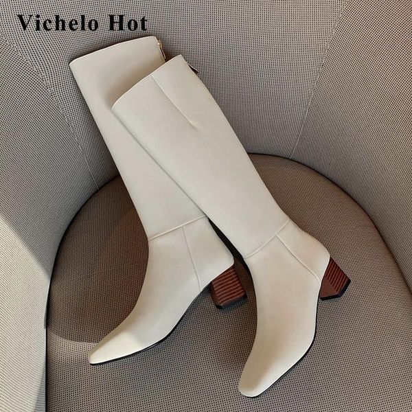 vichelo korean street equestrian boots natural leather charming square toe thick med heel zipper mature knee-high boots l39, Black
vichelo korean street equestrian boots natural leather charming square toe thick med heel zipper mature knee-high boots l39, Black