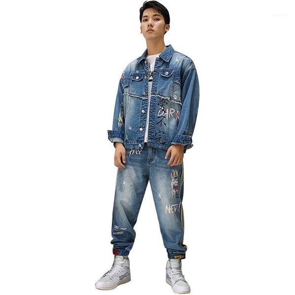 mens casual jeans sets oversize style light blue two piece set autumn winter print denim jacket + straight jeans plus size -5xl1, Gray
mens casual jeans sets oversize style light blue two piece set autumn winter print denim jacket + straight jeans plus size -5xl1, Gray