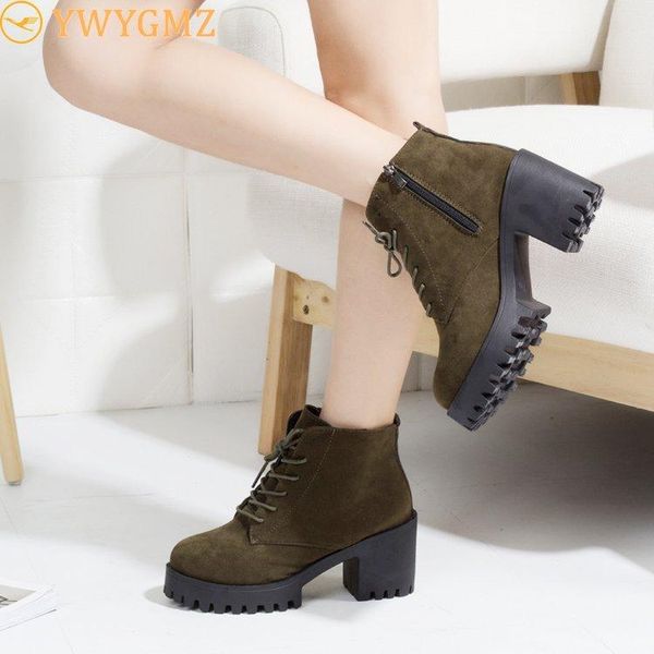 nausk autumn women high heels dress ankle martin boots women flock round toe lace-up winter snow boots shoes woman mujer, Black
nausk autumn women high heels dress ankle martin boots women flock round toe lace-up winter snow boots shoes woman mujer, Black