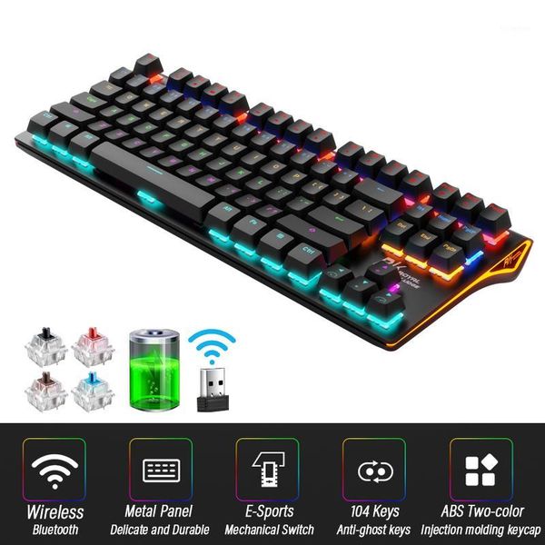keyboards wireless bluetooth mechanical keyboard english layout 87-keys backlit anti-ghosting gaming blue/black/tawny/red switch1
keyboards wireless bluetooth mechanical keyboard english layout 87-keys backlit anti-ghosting gaming blue/black/tawny/red switch1