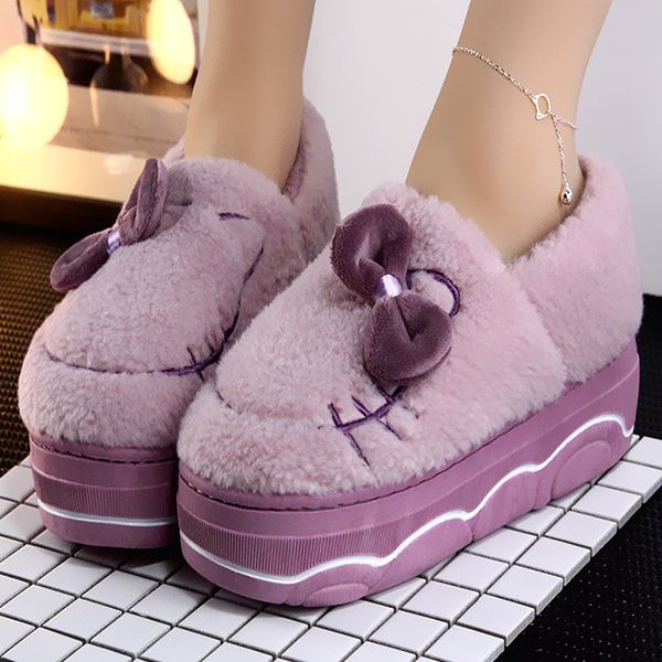 platform slippers women home slippers winter plush warm house slipper indoor female butterfly-knot cute bedroom furry slippers x1020, Black
platform slippers women home slippers winter plush warm house slipper indoor female butterfly-knot cute bedroom furry slippers x1020, Black