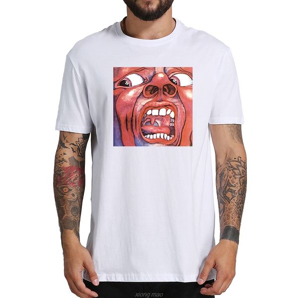 sport eu size 100% t shirt king crimson art-rock tee in the court of the crimson king album soft summer short sleeve shirt