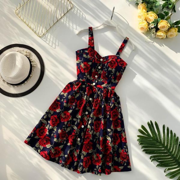 boho floral print vintage spaghetti strap summer mini short dress party polka dot casual women beach holiday retro vestiods y200101, White;black
boho floral print vintage spaghetti strap summer mini short dress party polka dot casual women beach holiday retro vestiods y200101, White;black
