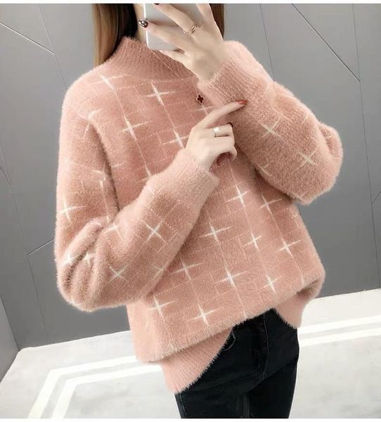 sweater women o neck jumper imitated mink wool pullovers loose glitter geometric sweter women clothes vestidos lxj9009, White;black
sweater women o neck jumper imitated mink wool pullovers loose glitter geometric sweter women clothes vestidos lxj9009, White;black