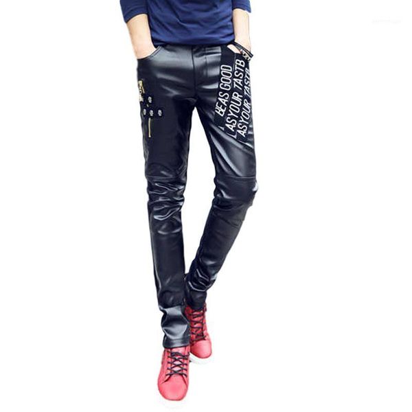 men's jeans idopy men slim fit faux leather pants letters korean style party cosplay costume pu fashion long trousers for male1, Blue
men's jeans idopy men slim fit faux leather pants letters korean style party cosplay costume pu fashion long trousers for male1, Blue