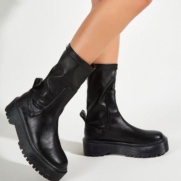 2020 brand new trendy chunky heels platform autumn winter shoes women fashion slip on leisure boots female, Black
2020 brand new trendy chunky heels platform autumn winter shoes women fashion slip on leisure boots female, Black