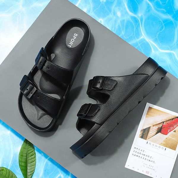 2021 new eva thick soled slippers for casual and comfortable wear, Black 
2021 new eva thick soled slippers for casual and comfortable wear, Black