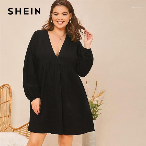 shein plus size bishop sleeve black smock dress women autumn solid high waist v neck flared loose cute short dresses1, Black;gray
shein plus size bishop sleeve black smock dress women autumn solid high waist v neck flared loose cute short dresses1, Black;gray