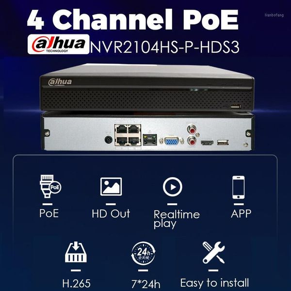 dahua 4ch nvr2104hs-p-hds3 with poe port 4k replace nvr2104hs-p-4ks2 original network video recorder1, Black;white
dahua 4ch nvr2104hs-p-hds3 with poe port 4k replace nvr2104hs-p-4ks2 original network video recorder1, Black;white