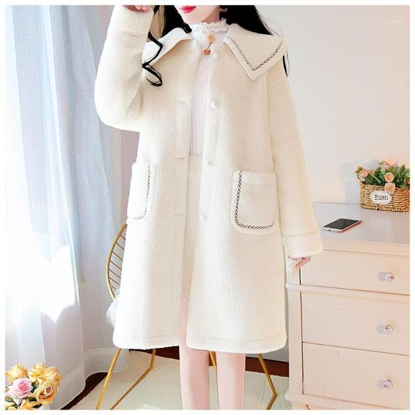sweetxue autumn winter jackets women pockets thick woolen coats bright line casual loose long sleeve lovely outwears female1, Black
sweetxue autumn winter jackets women pockets thick woolen coats bright line casual loose long sleeve lovely outwears female1, Black