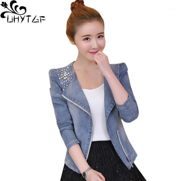 uhytgf new women's jeans jackets fashion autumn outerwear beading slim short denim jacket ladies casual elegant lady coats 8871, Black;brown
uhytgf new women's jeans jackets fashion autumn outerwear beading slim short denim jacket ladies casual elegant lady coats 8871, Black;brown