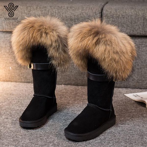 winter natural raccoon fur snow boots cow genuine leather knee high long waterproof women boots vs1021, Black
winter natural raccoon fur snow boots cow genuine leather knee high long waterproof women boots vs1021, Black