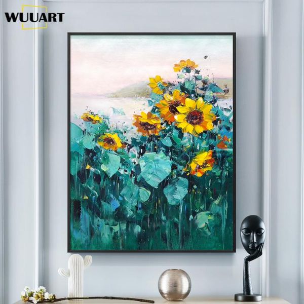 pure hand-painted canvas oil painting decoration painting abstract sunflower hanging decor on the wall flowers unframed
pure hand-painted canvas oil painting decoration painting abstract sunflower hanging decor on the wall flowers unframed
