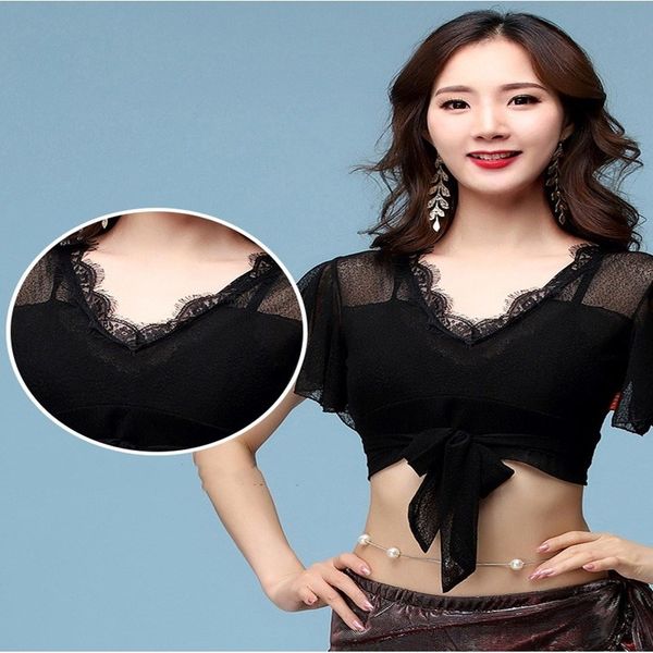 transparent lace women belly dancing blouse adjustable chest size black on sale, Black;red
transparent lace women belly dancing blouse adjustable chest size black on sale, Black;red