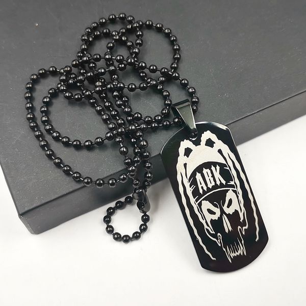 black stainless steel dog tag pendant twiztid icp necklace abk rare lot blaze charms chain 24'' for mens, Silver
black stainless steel dog tag pendant twiztid icp necklace abk rare lot blaze charms chain 24'' for mens, Silver