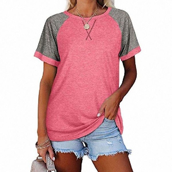 women's short sleeve crewneck tunic t-shirts raglan color block tshirt casual loose tee pink z6mk#, White
women's short sleeve crewneck tunic t-shirts raglan color block tshirt casual loose tee pink z6mk#, White