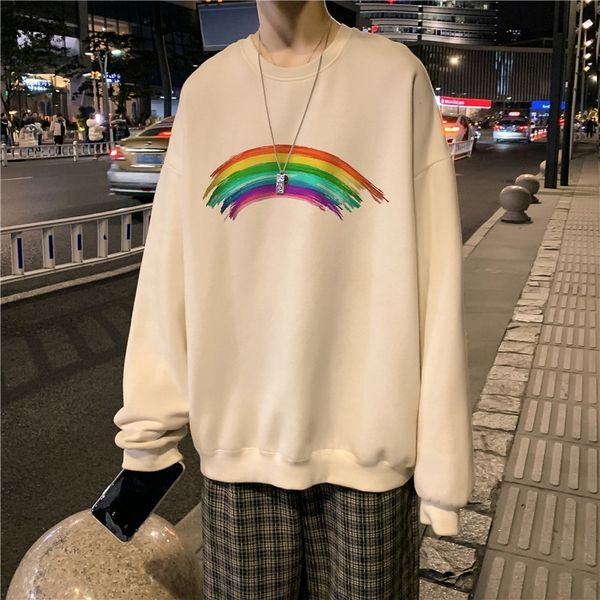 winter ins plush thickened rainbow sweater men's korean fashion versatile bf loose casual outerwear, Black
winter ins plush thickened rainbow sweater men's korean fashion versatile bf loose casual outerwear, Black