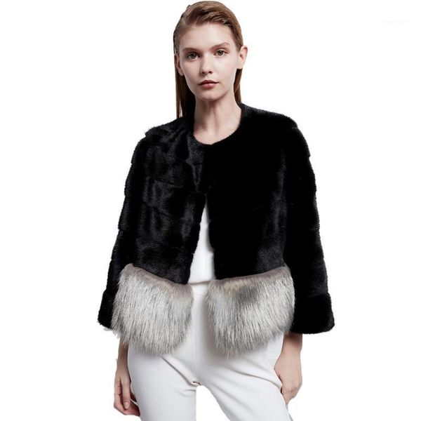 stylish european style winter faux fur warm coat o-neck long sleeves splicing color block outwear fs08741, Black
stylish european style winter faux fur warm coat o-neck long sleeves splicing color block outwear fs08741, Black