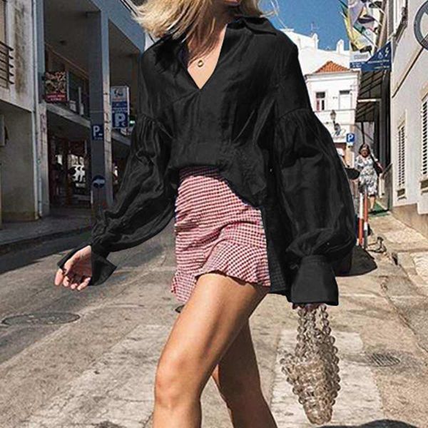 2020 stylish celmia women lantern sleeve satin blouse autumn peplum shirts lapel casual loose elegant office slik blusas1, White
2020 stylish celmia women lantern sleeve satin blouse autumn peplum shirts lapel casual loose elegant office slik blusas1, White