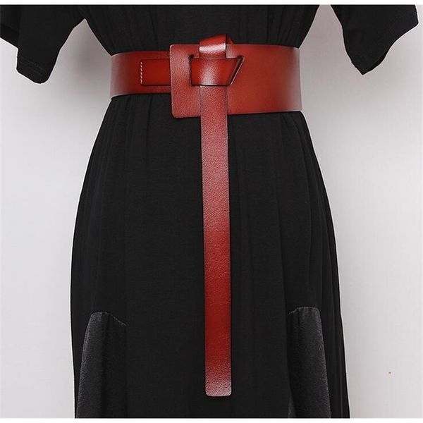 women's runway fashion genuine leather cummerbunds female dress corsets waistband belts decoration wide belt r2467 y200513, Black;brown
women's runway fashion genuine leather cummerbunds female dress corsets waistband belts decoration wide belt r2467 y200513, Black;brown